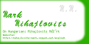 mark mihajlovits business card